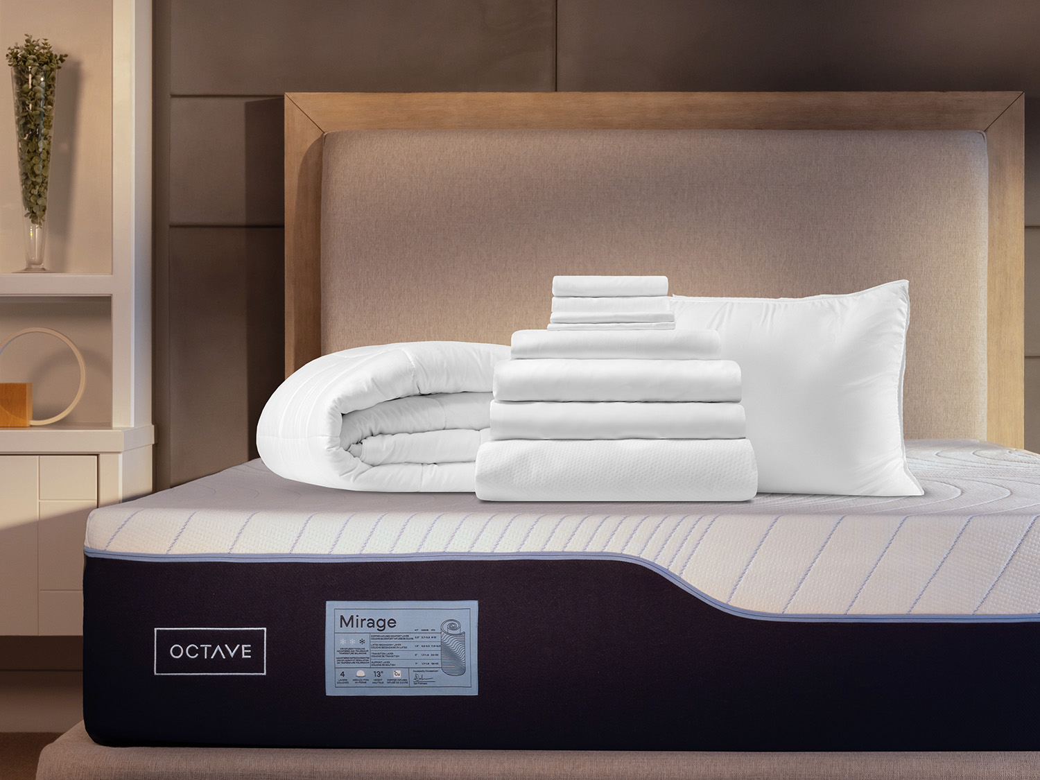 Comfort Sleep Bundle + Duvet on top of a Octave mattress