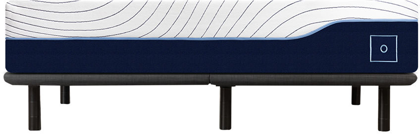 Side view of Octave mattress on a Podium adjustable bed