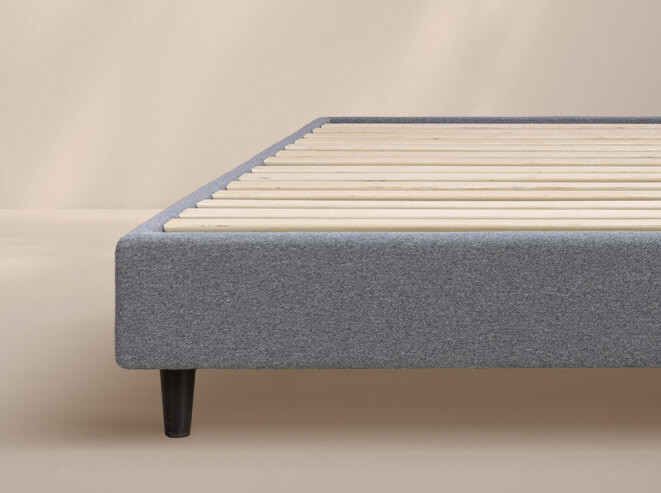 Close up view of the Platform Bed.